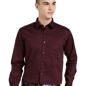Amazon Brand - Symbol Men's Solid Cotton Formal Shirt | Plain | Full Sleeve - Regular Fit (Available in Plus Sizes)